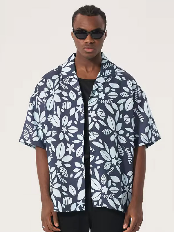 Hawaiian Floral Print Beachwear Men's Shirt