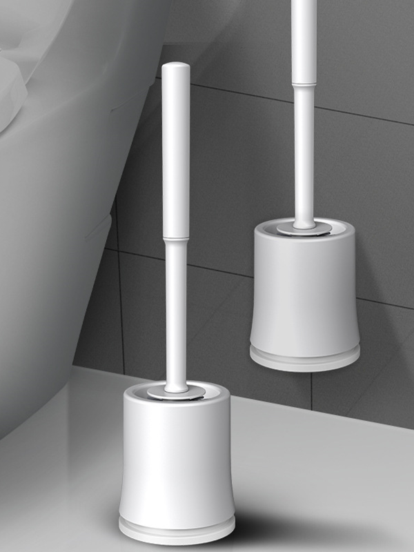 Punch-Free silicone toilet brush