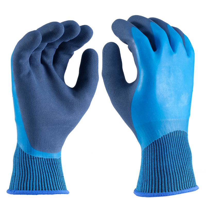 Double latex coated winter warm glove