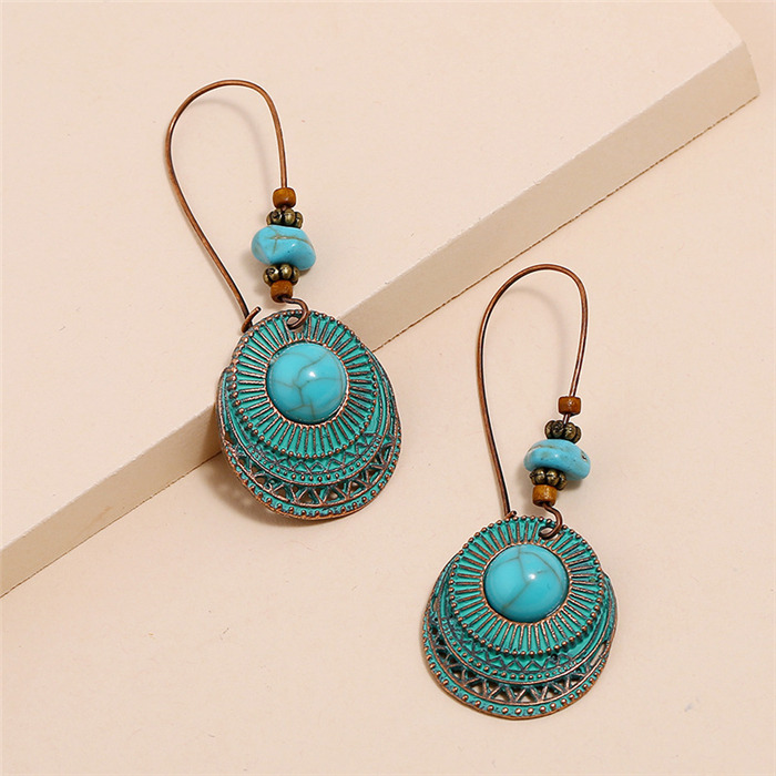Bohemian blue hoard of geometric earrings