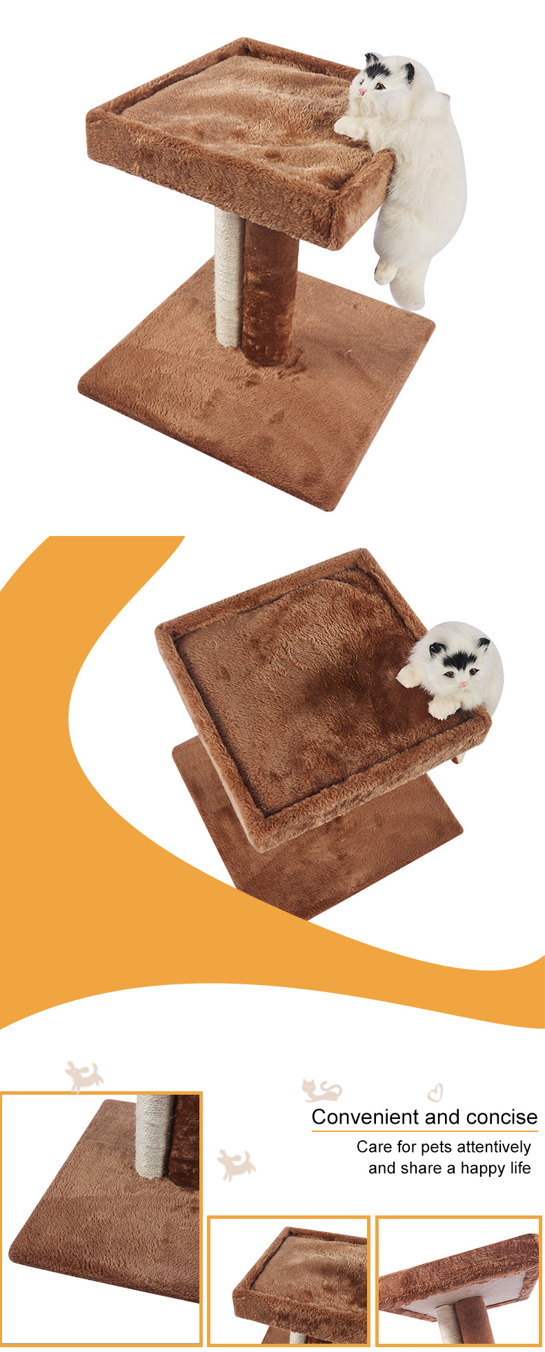 small double deck cat crawler with sisal pole pet product