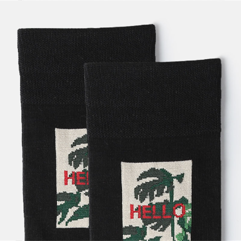 Wholesale custom logo fancy cotton printed socks design your own men socks