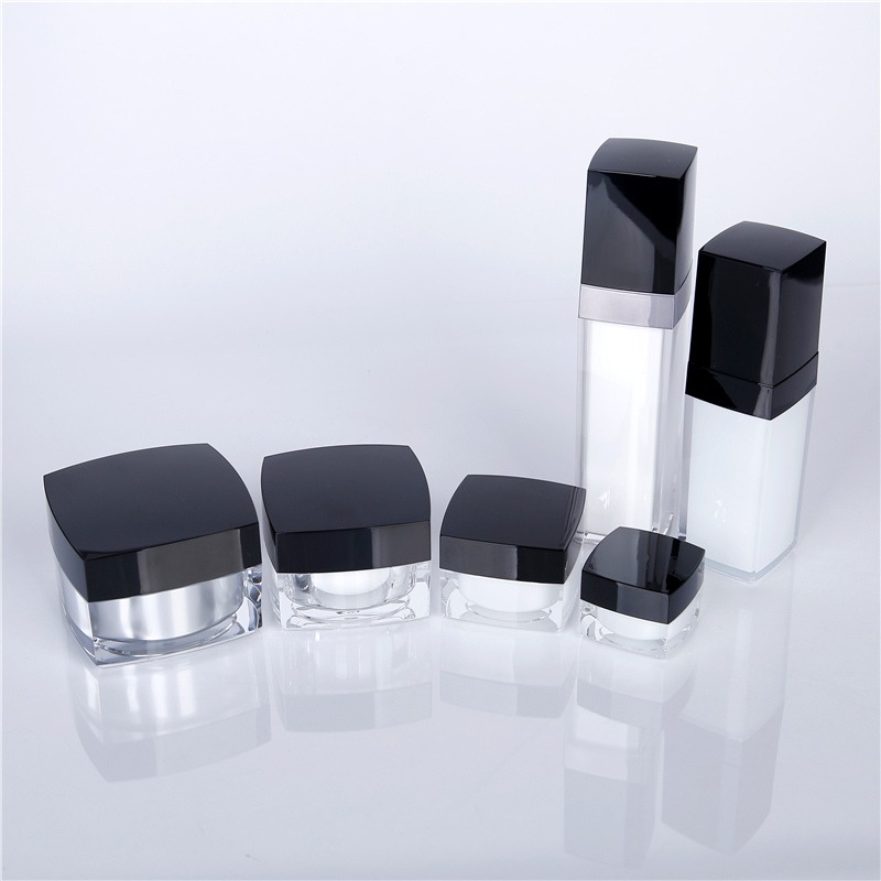 Cosmetic bottle with black lid