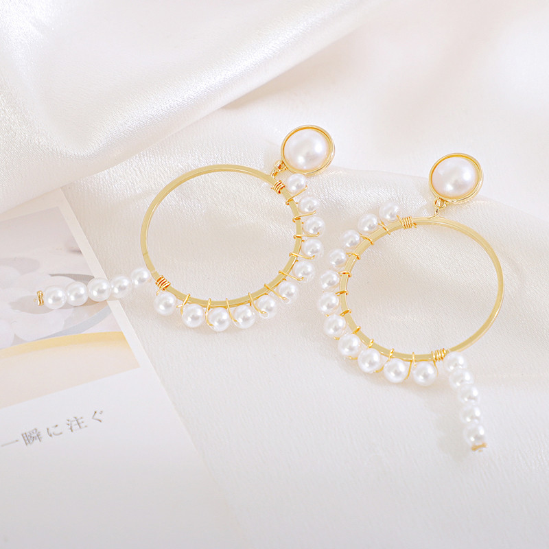 Super Fairy Earrings | Sweet And Rotatable Earrings | Semicircle White Pearl Earrings