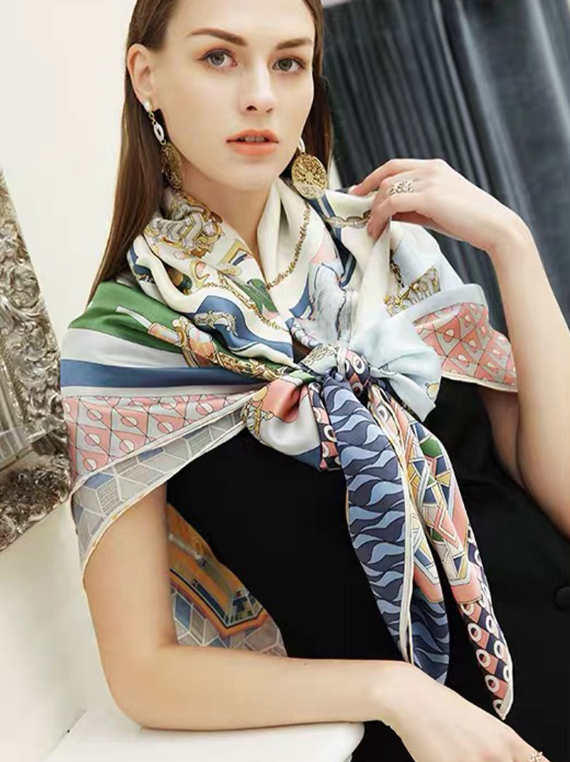 Custom Winter Lightweight Printed Wool Scarf And Shawl for Wholesale