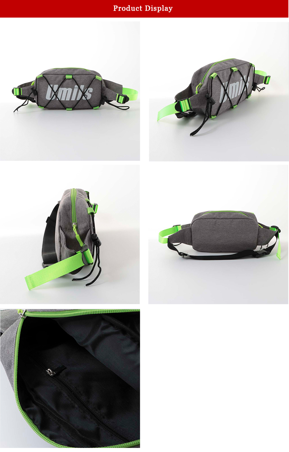 Custom Gray Sport Waist Bag | Sport Waist Bag | Gray Sport Waist Bag