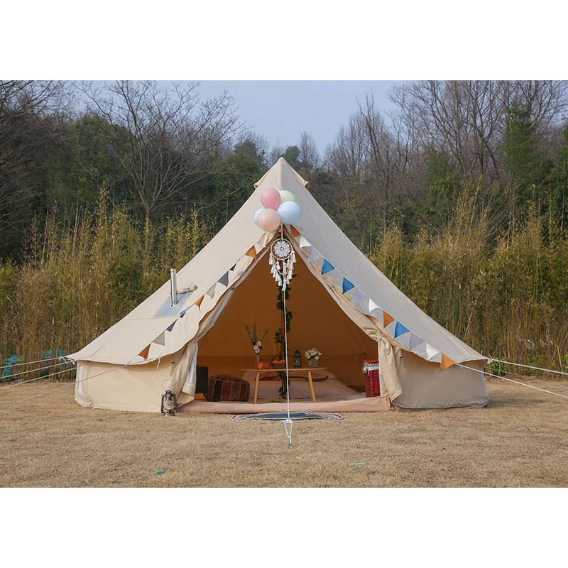 5m Canvas bell tent with stove jack(door height2m) glam camp