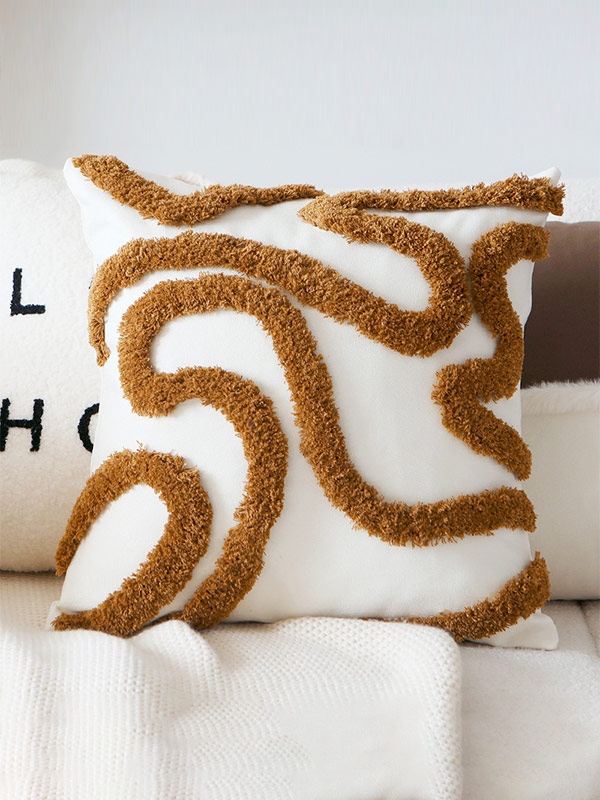 Cream coffee color light luxury beige pillow