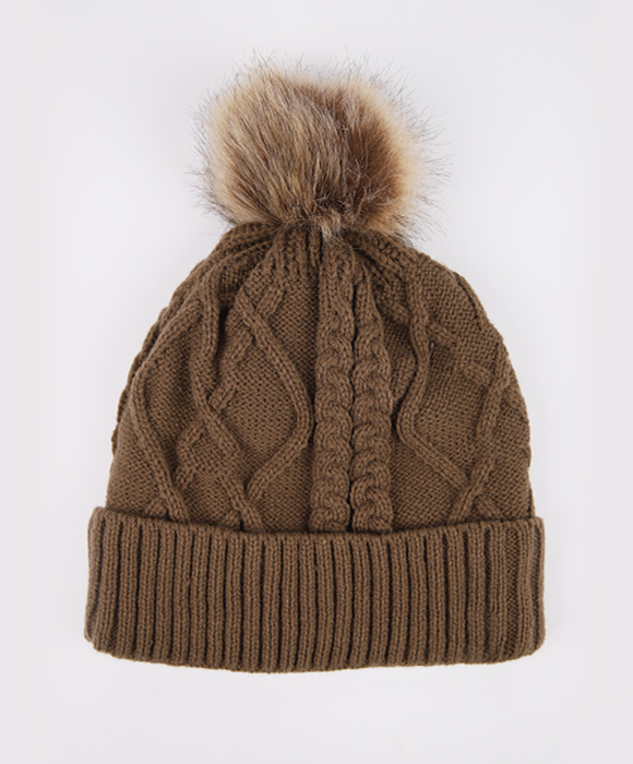 Custom brown knitted hat