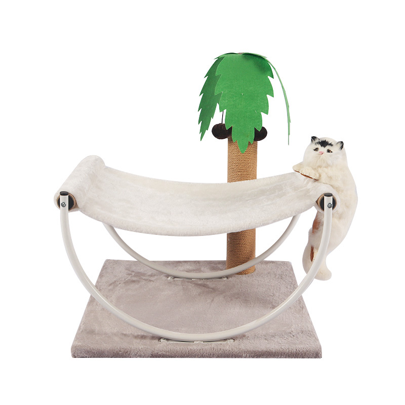 Double decker cat bed with coconut tree sisal column pet product