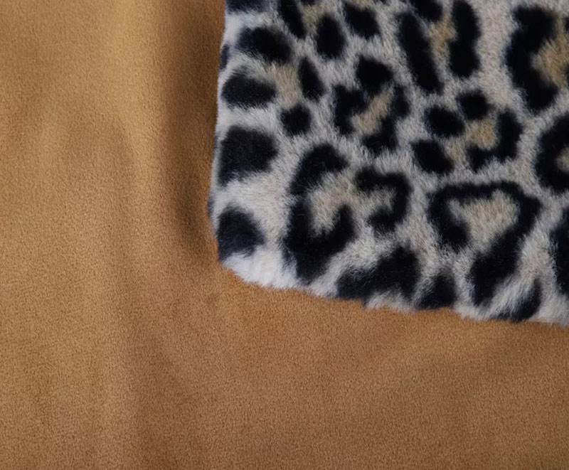 Zebra tiger leopard spot print rabbit fur with fleece blanket 1020113