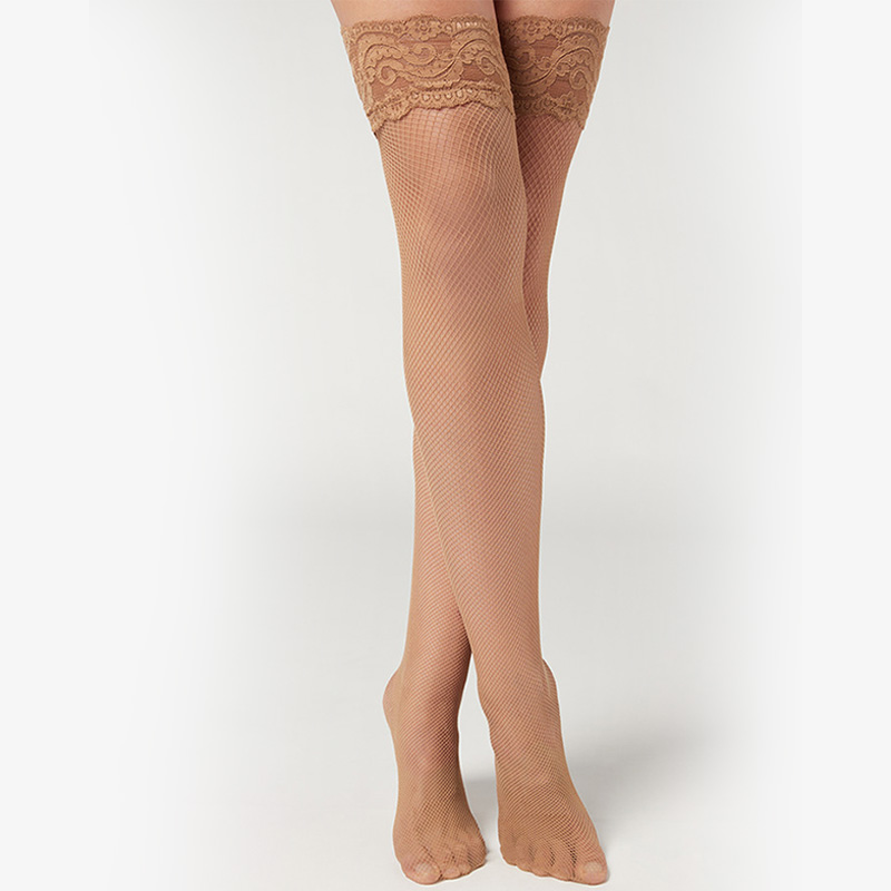 ladies lace nylon spandex fishnet long stockings