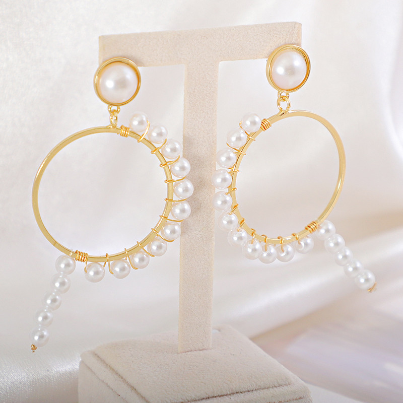 Super Fairy Earrings | Sweet And Rotatable Earrings | Semicircle White Pearl Earrings