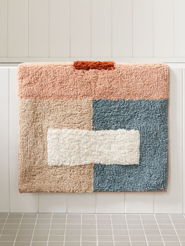 Organic colorblock bath mat