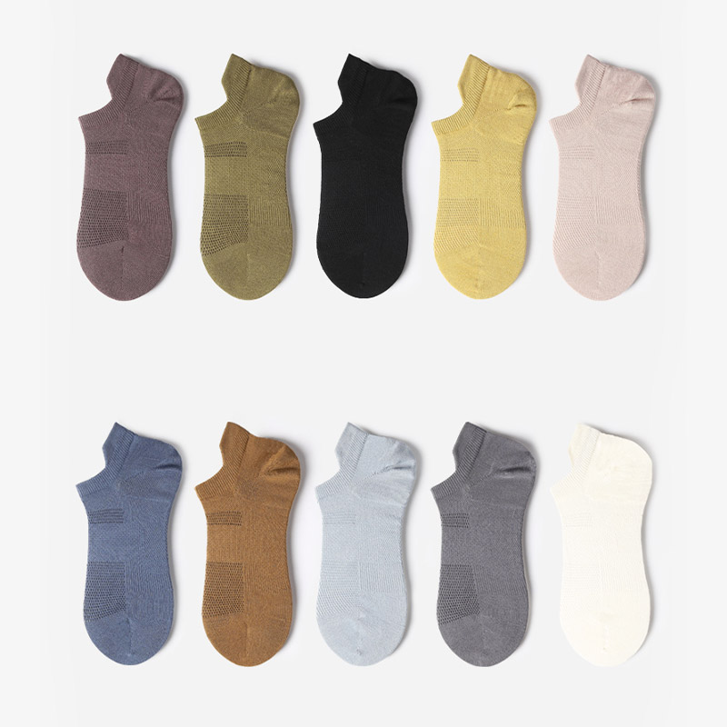 Custom logo mens athletic low cut cushion sports socks with tab