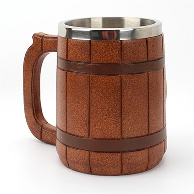 Artificial wood cask mugs | Brown Artificial cask mugs | Artificial Mugs