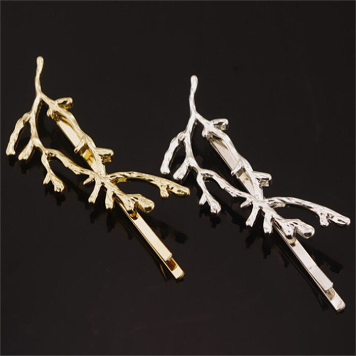 Vintage Gold Silver Tree Hair Clips