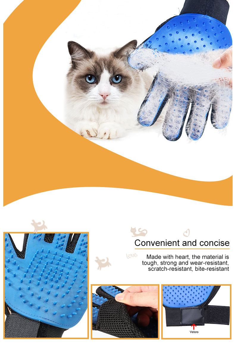Pet grooming gloves