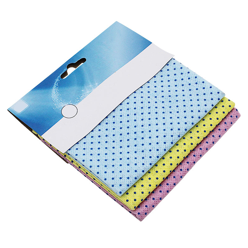 Multipurpose cleaning cloth spunlace non-woven fabric with pvc dots