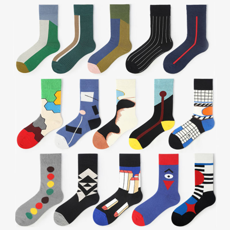 2021 New design hot selling socks Russian print socks men socks