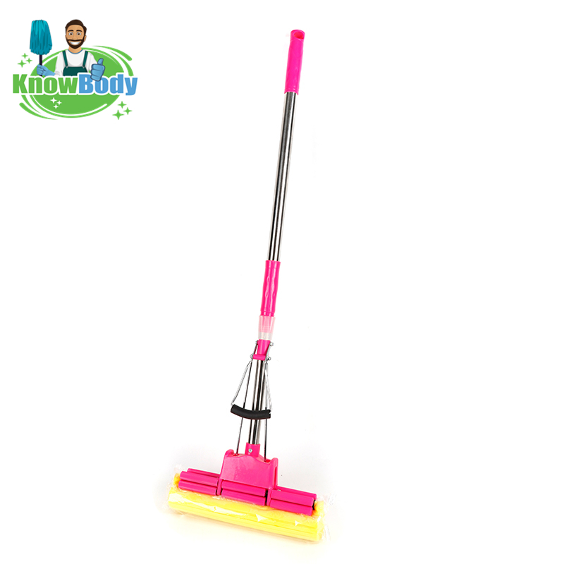 Stainless steel free hand washing retractable mop