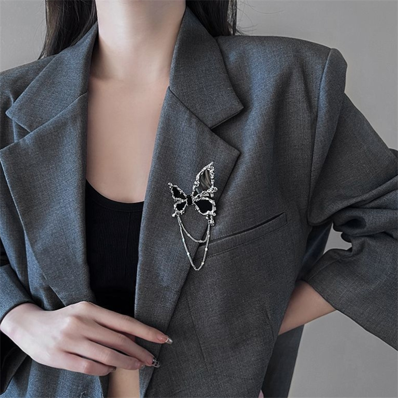 Womens Butterfly Suit Lapel Pin 