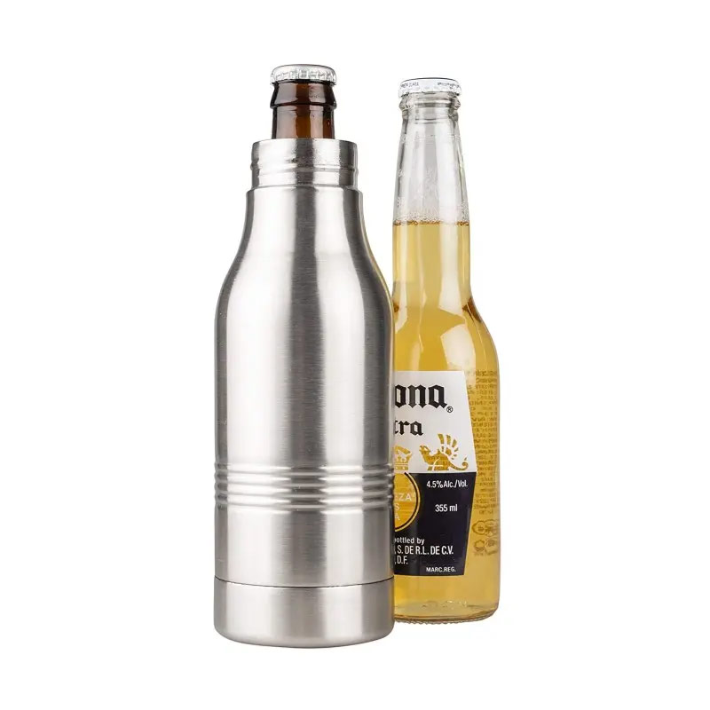 12 oz double wall stainless steel refrigerated vacuum beer bottle S04-0042 glam camp