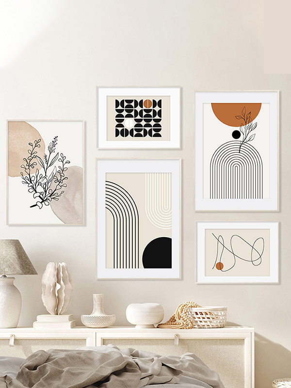 Modern living room decorative painting line minimalist frameless painting