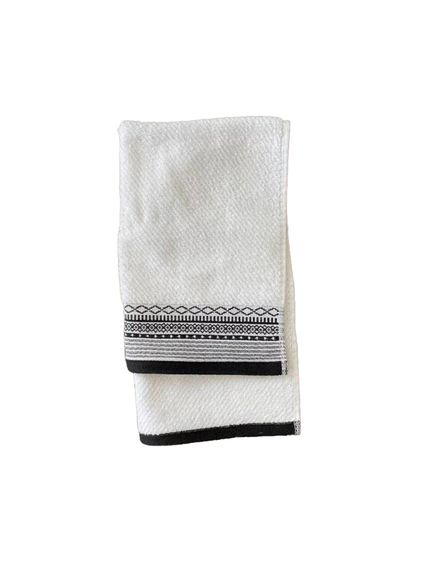 Diamond border terry bath towel