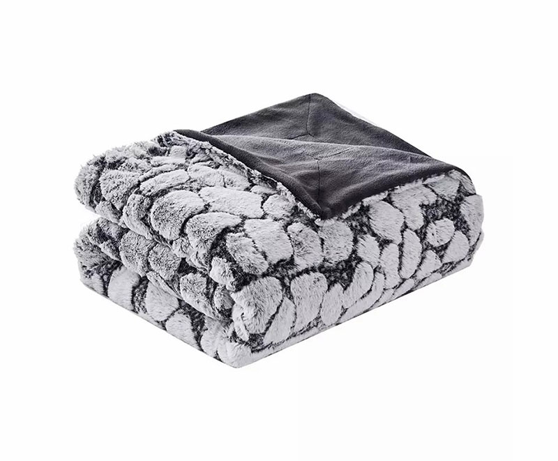 Super soft thick stone pattern faux rabbit blanket 1020115