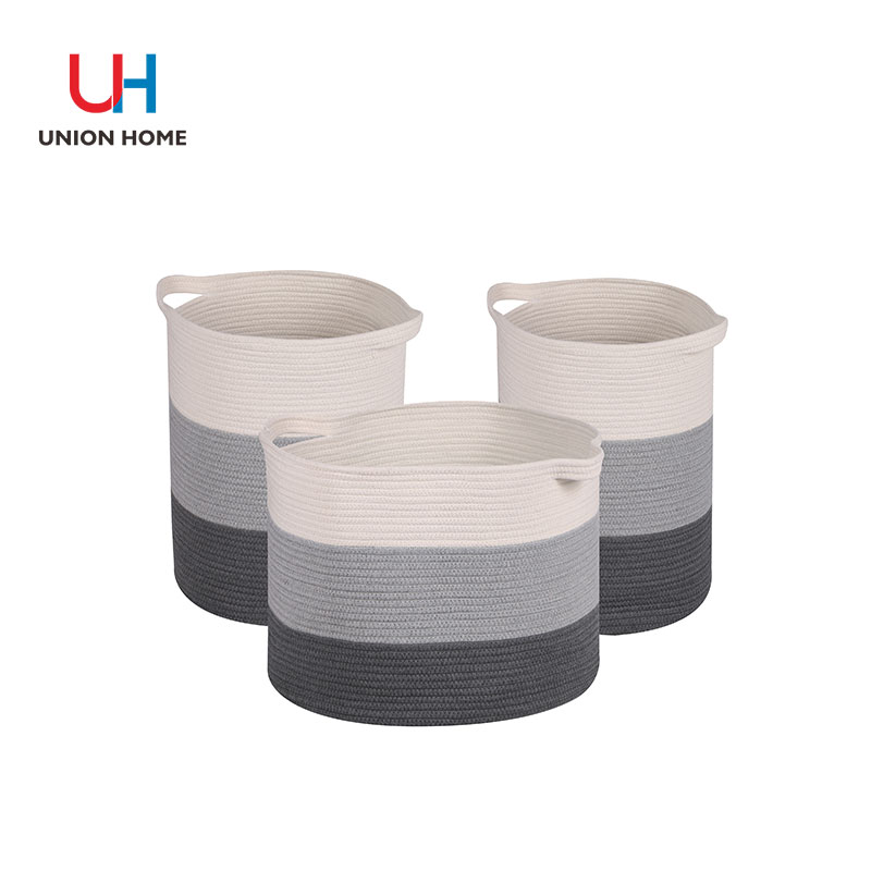 Druable and long lasting cotton rope laundry bin