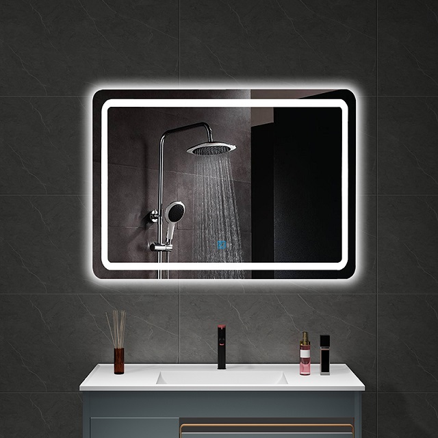 black bathroom mirror