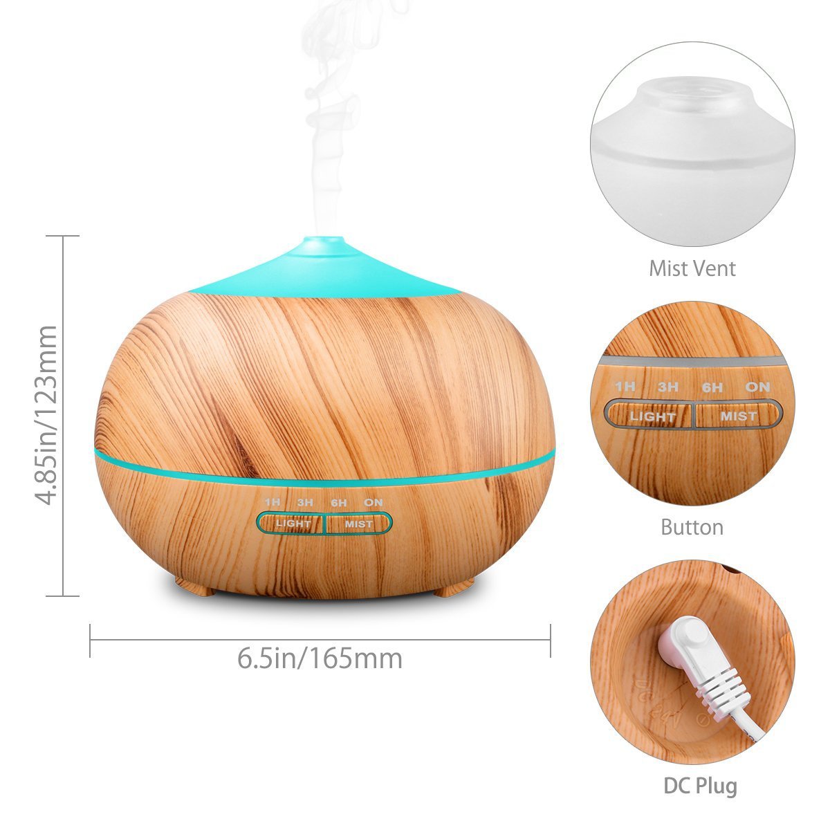 500ml Diffuser | Wood Grain Aromatherapy Diffuser | Flash Diffuser