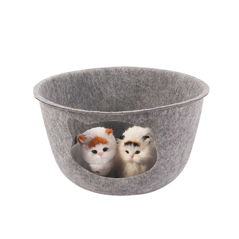 Cat nest in the shape of a felt bowl pet product