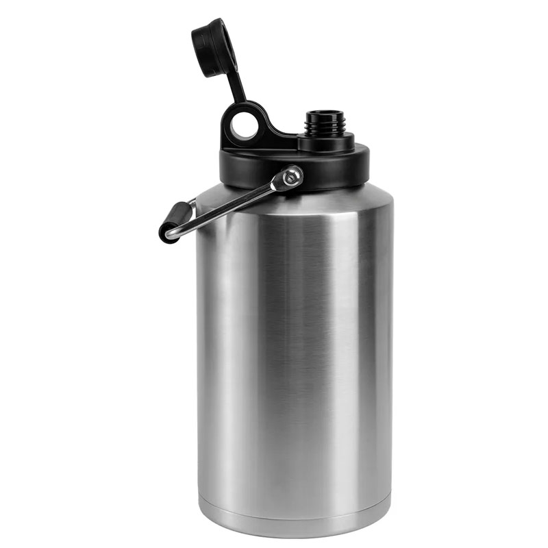 Large capacity straw lid 64oz 128oz one gallon double wall vacuum insulated leak proof outdoor stainless steel water bottle SX0584 glam camp