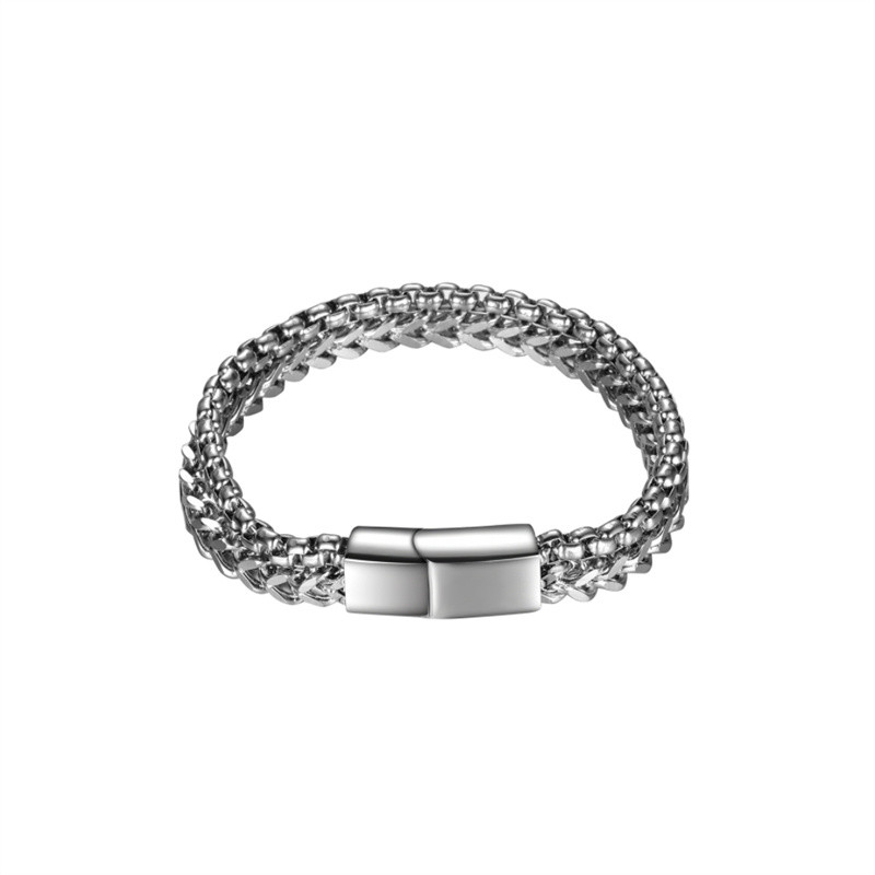 Double Titanium steel chain cuff wristband