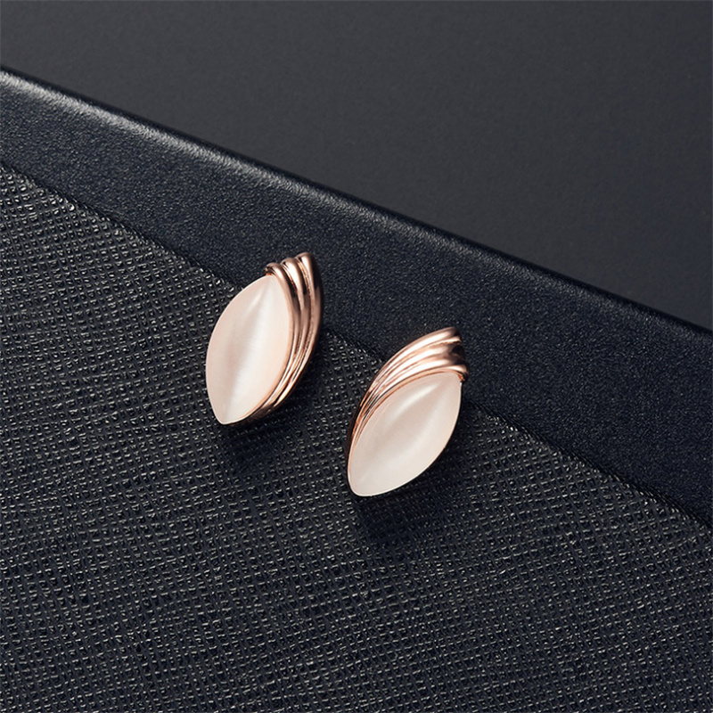 pink opal stud earrings