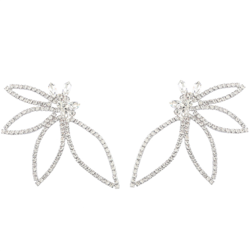 Huge Butterfly Rhinestone Earrings
