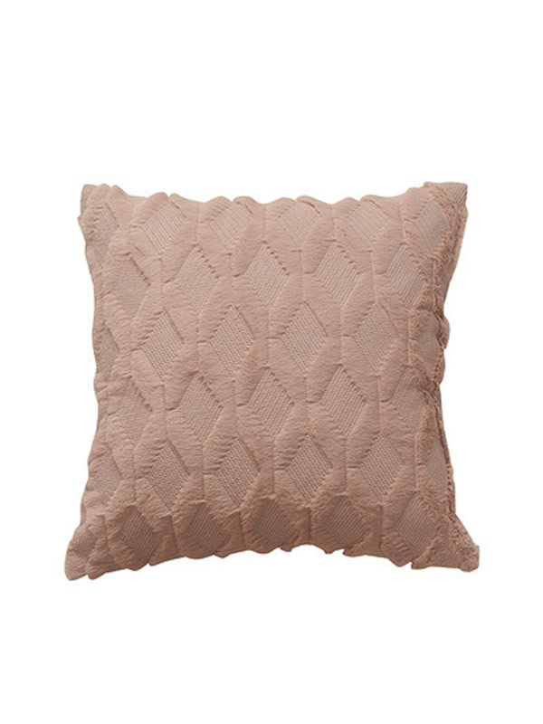 Special embroidered geometric diamond block plush pillowcase