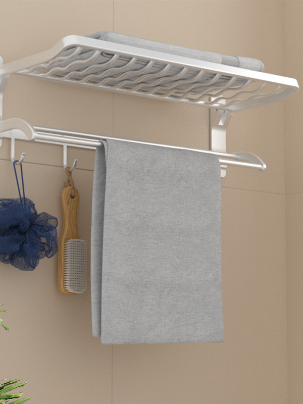 Bathroom silver towel rack