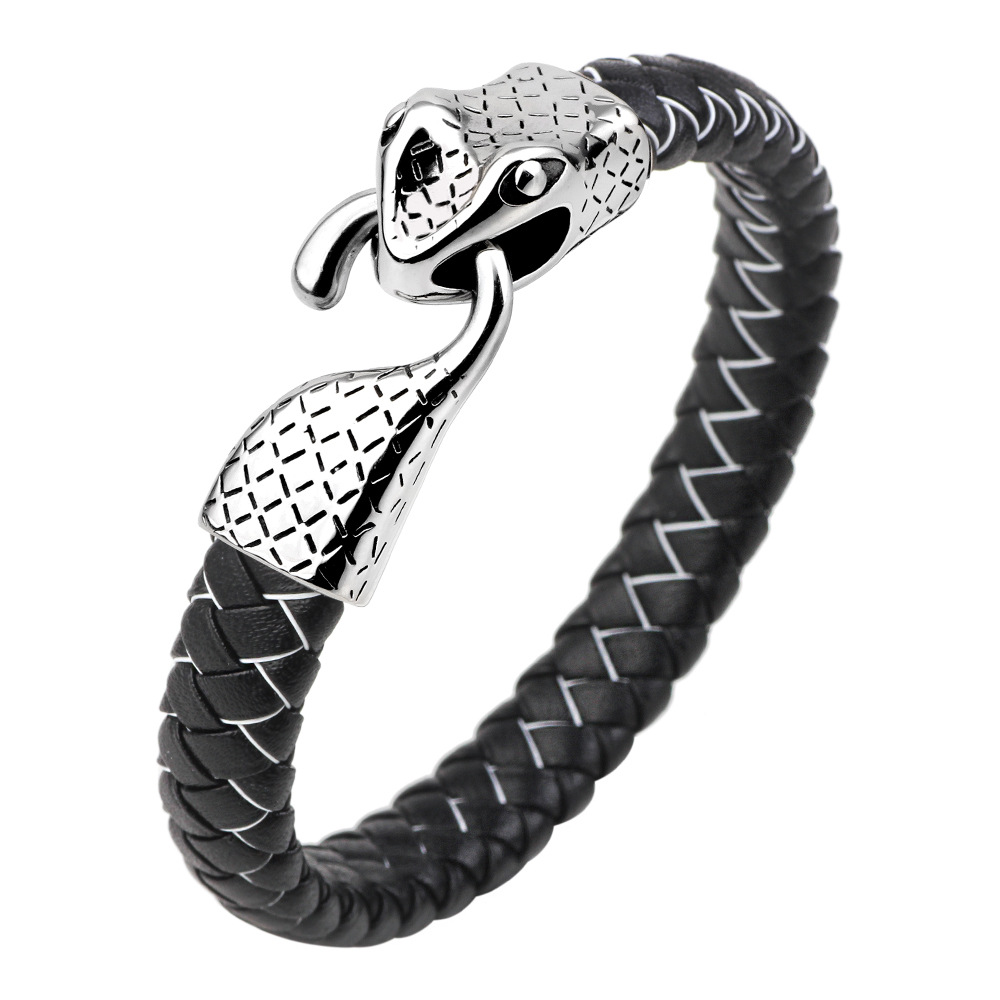 Leather braided bracelet