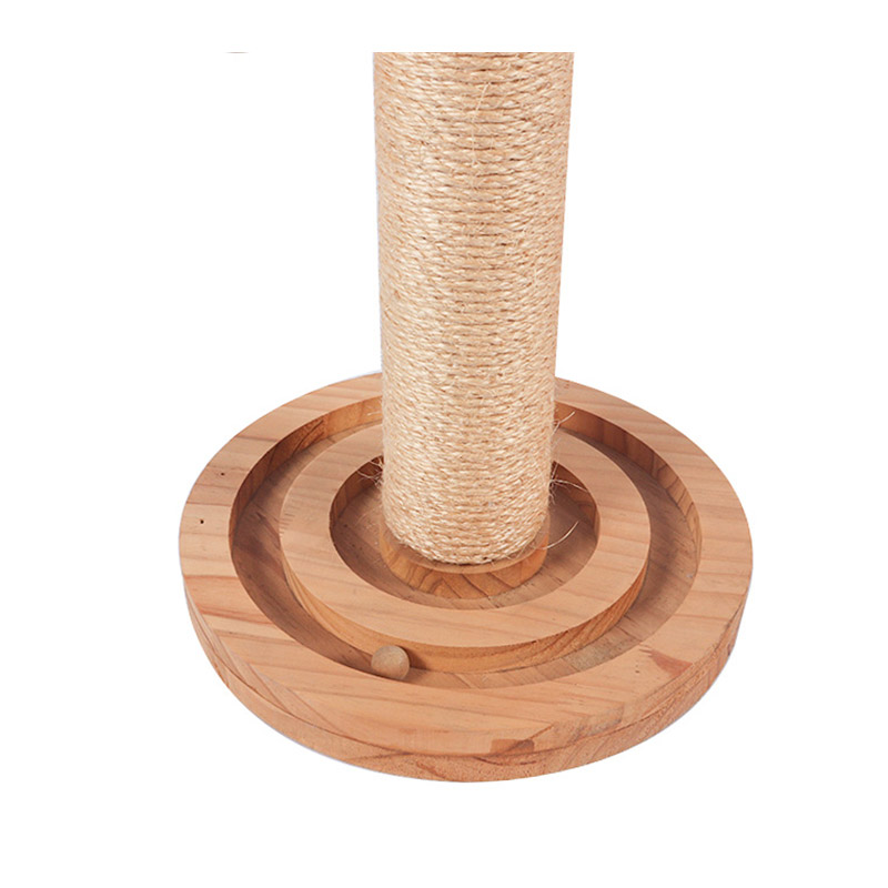 Solid wood cat toy sisal pole pet product