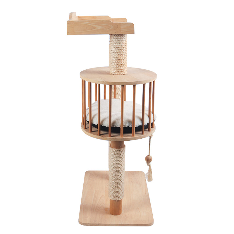 Solid wood multi-storey cat climbing frame with cat nest pet product