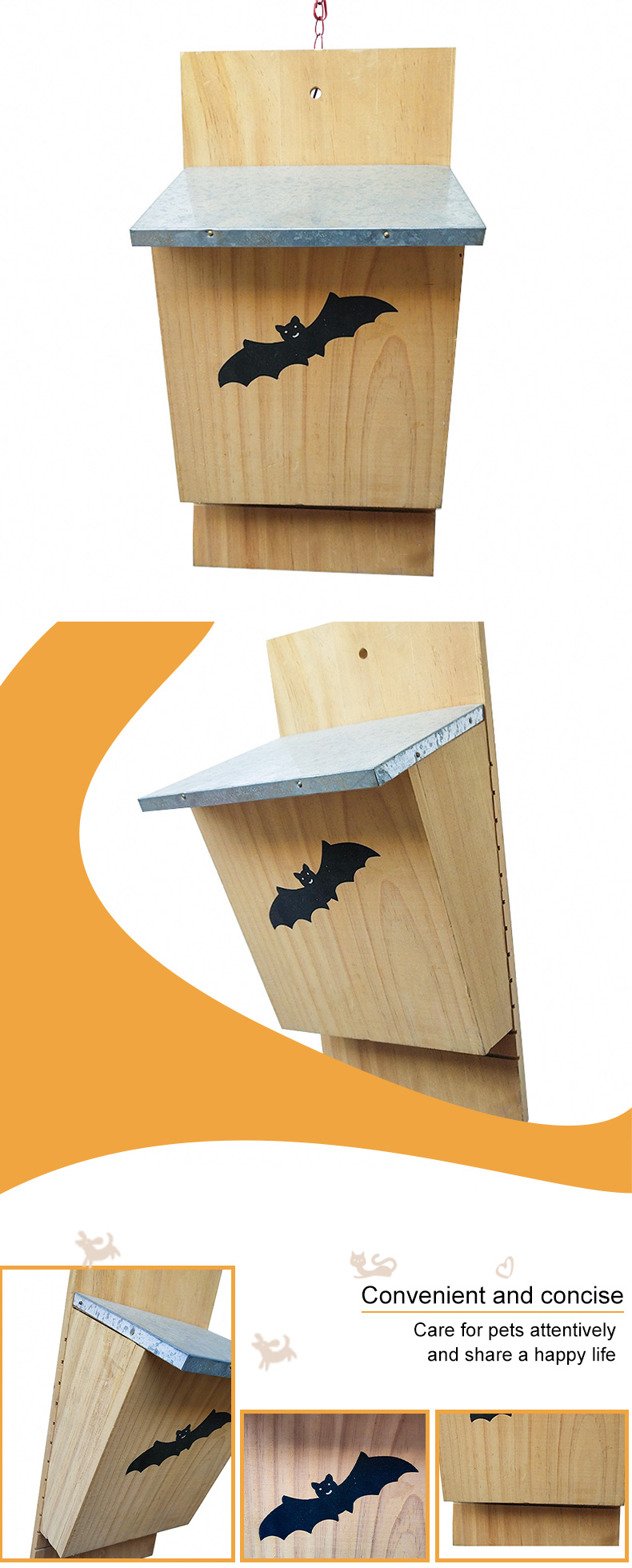 bat nest with a tin roof pet supplies