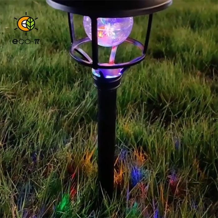 Solar garden crystal disco stake light