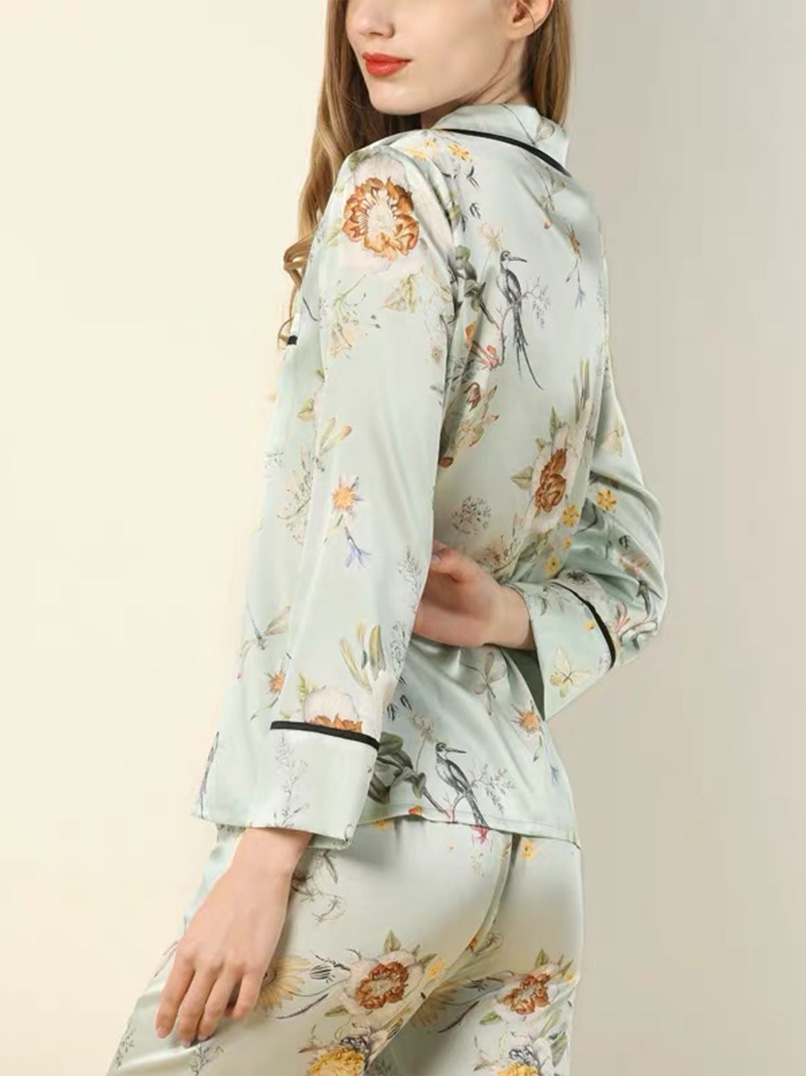 Design Printed Silk Pajama Set | Printed Silk Pajama | Silk Pajama Set