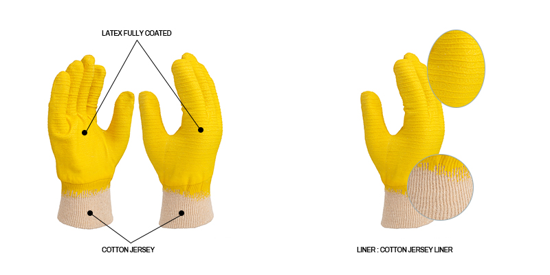 Knit cuff gloves | Latex gloves | Fully coated gloves