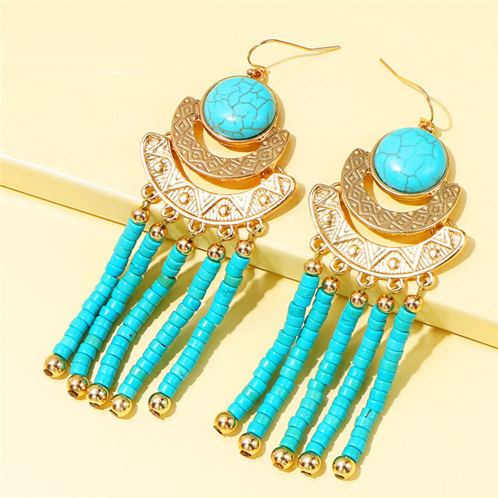 Blue Beads Earrings