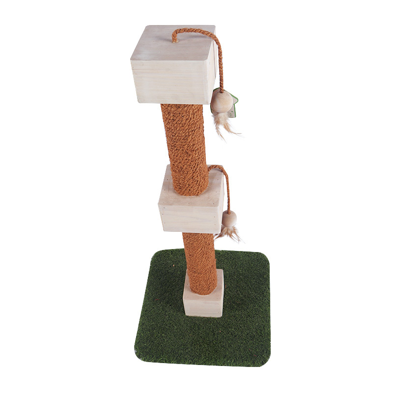Self - hi solid wood cat toy turf base pet product