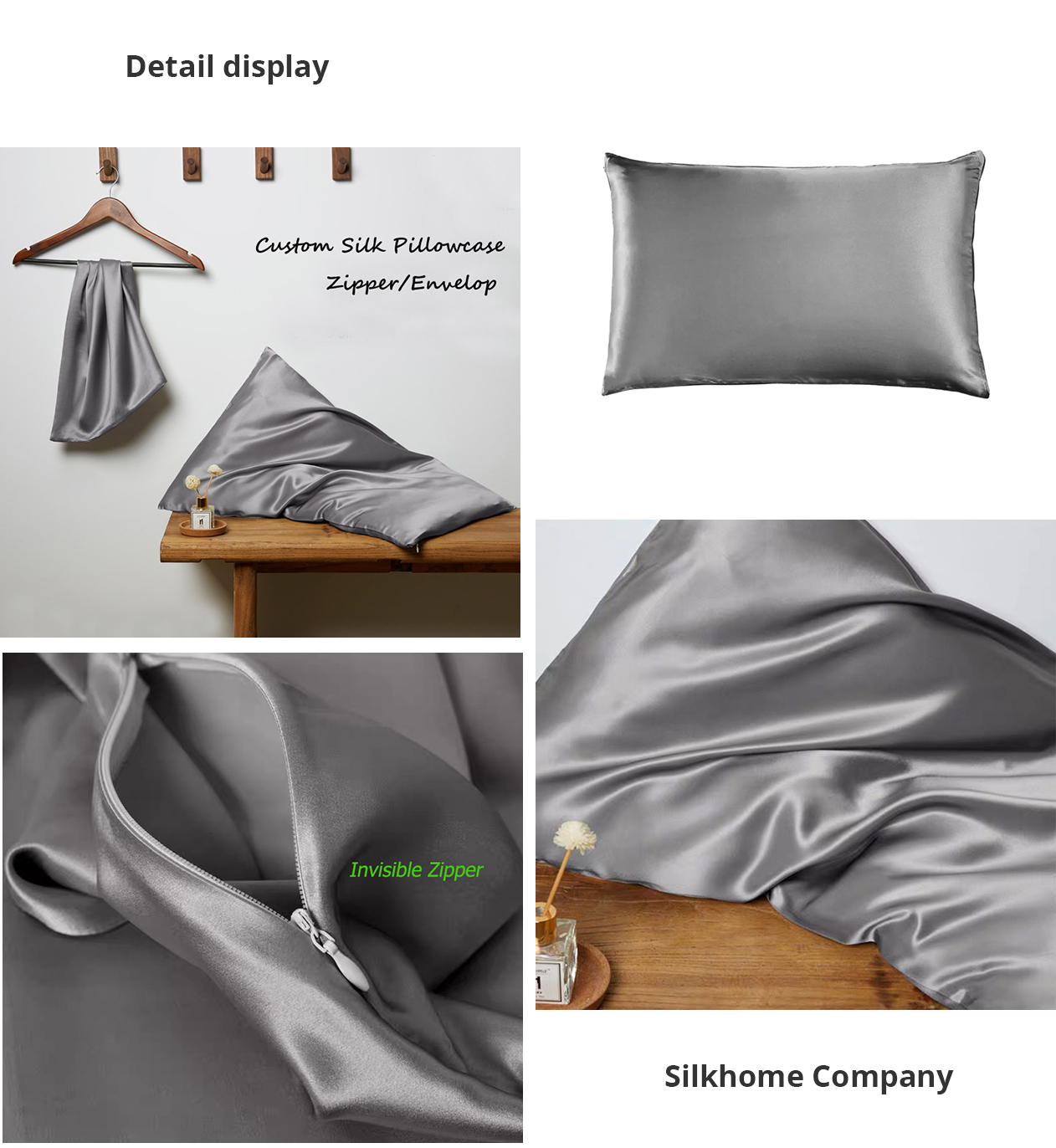Silk Pillowcase Zipper Style | Silk Pillowcase | Zipper Silk Pillowcase